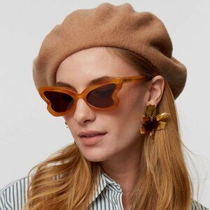 NEW Wool Beret Hat Tan Wool Blend Classic Old Money Preppy Solid